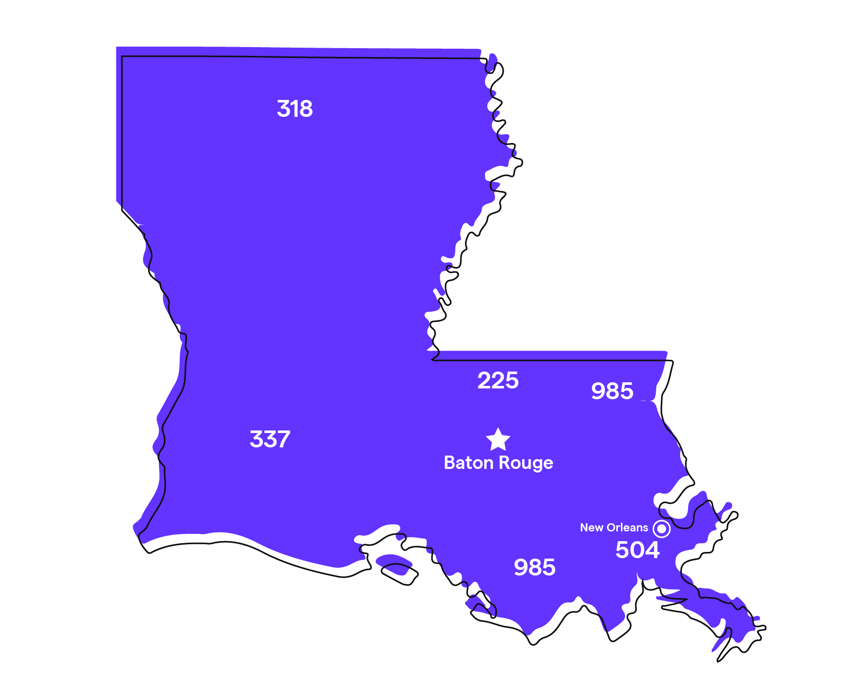 Louisiana Area Codes