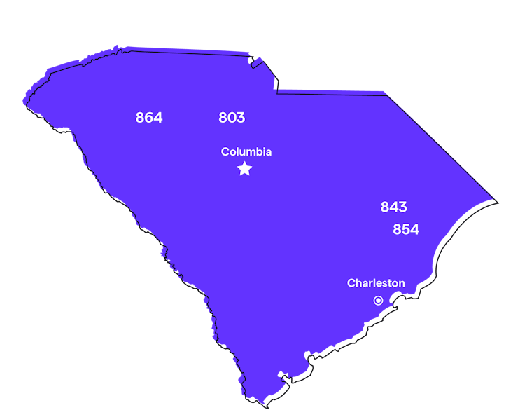 South Carolina Area Codes