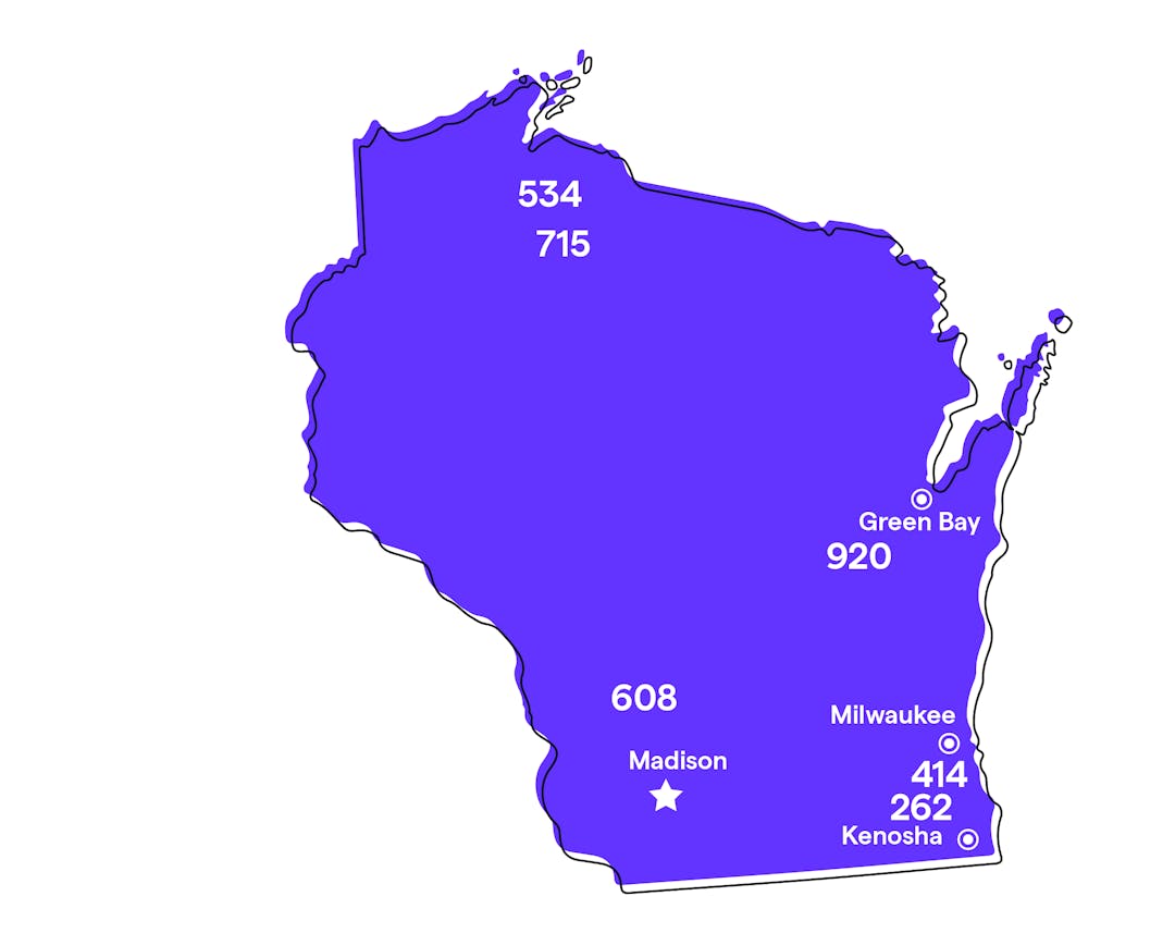 Wisconsin Area Codes