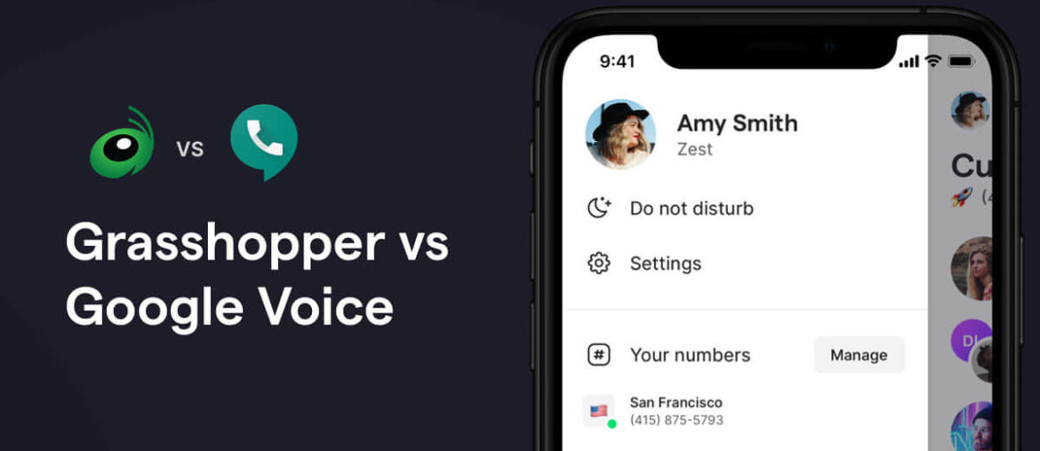 Grasshopper vs Google Voice: Phone with an open Google Voice app