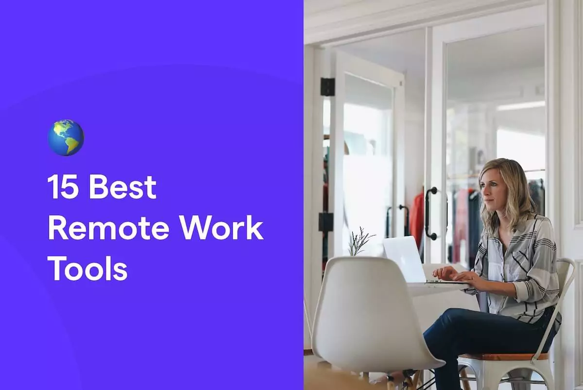 Remote work tools: A woman works on her laptop