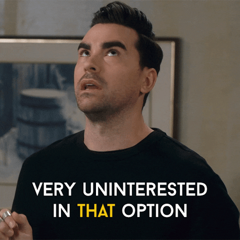 Ooma vs Vonage: GIF of David saying no from Schitts Creek
