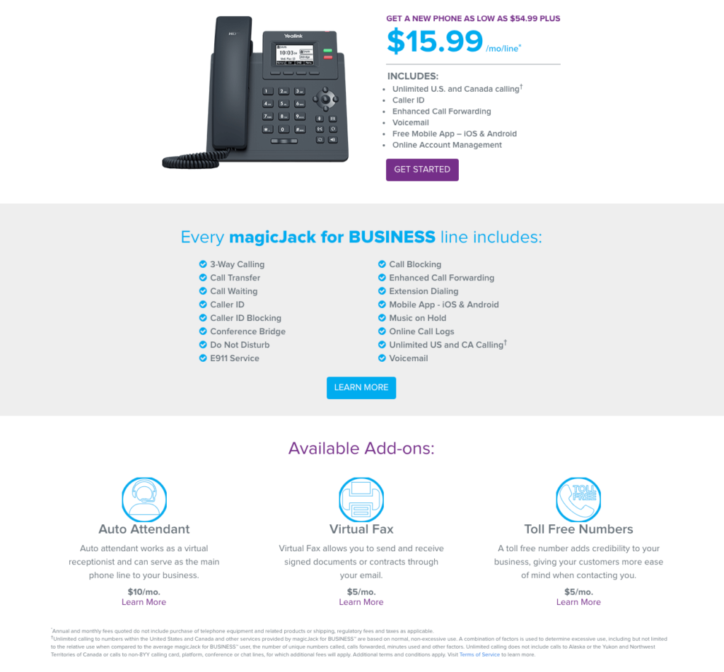 magicJack for Business pricing