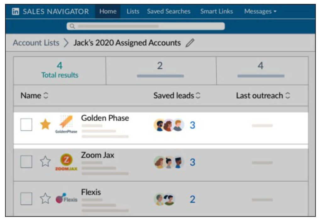 Sales tools: A screenshot of LinkedIn's Sales Navigator app