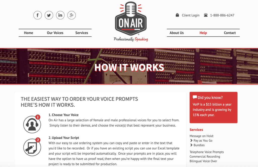 A screenshot of On Air Recordings web page