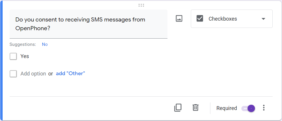 Adding an opt-in question to your Google Form so anyone can opt into receiving text messages