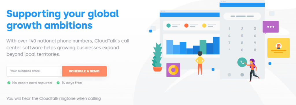 Aircall alternatives: CloudTalk website