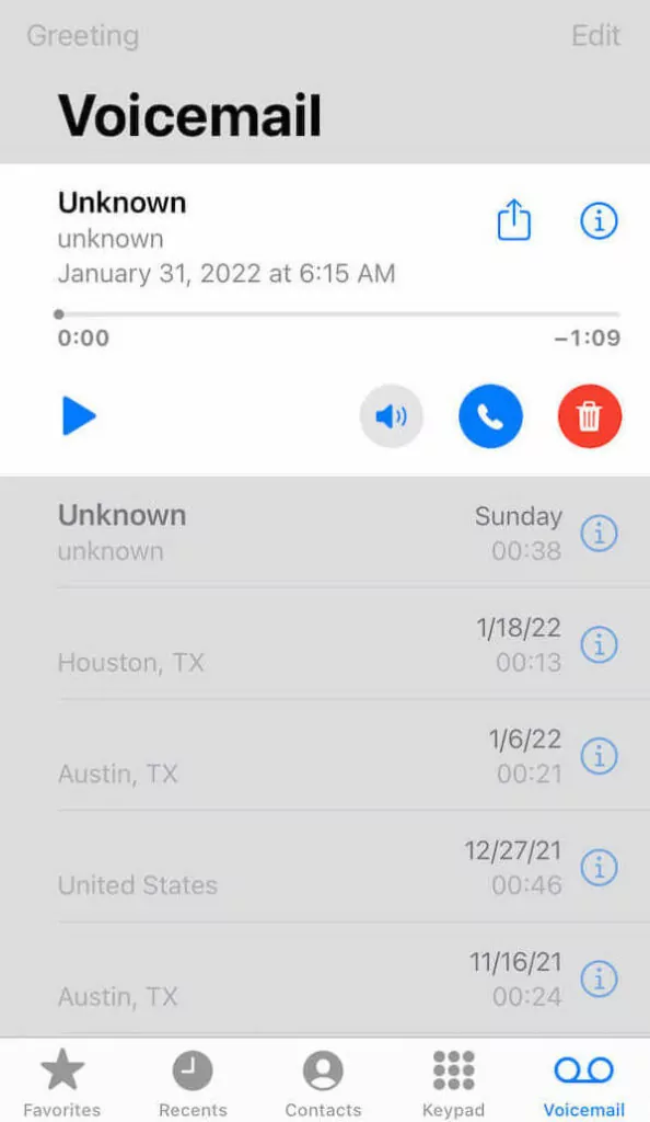 How to forward voicemail messages from an iPhone