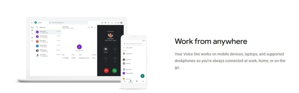 As a second phone number app, Google Voice helps you work from anywhere.