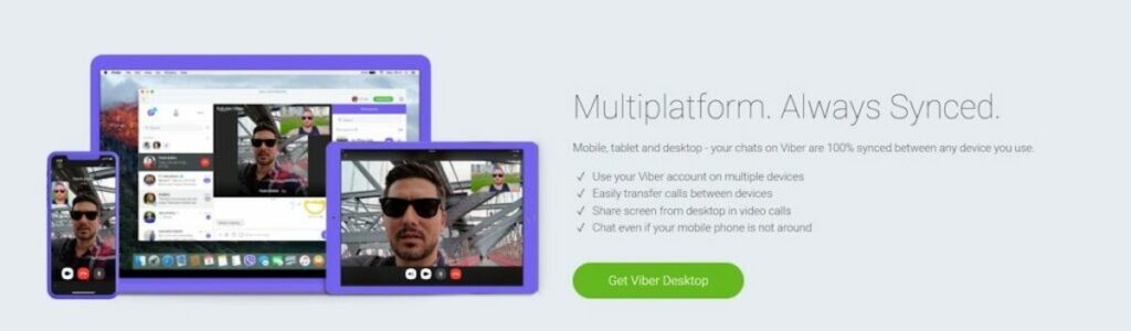 Screenshots of Viber desktop and mobile apps