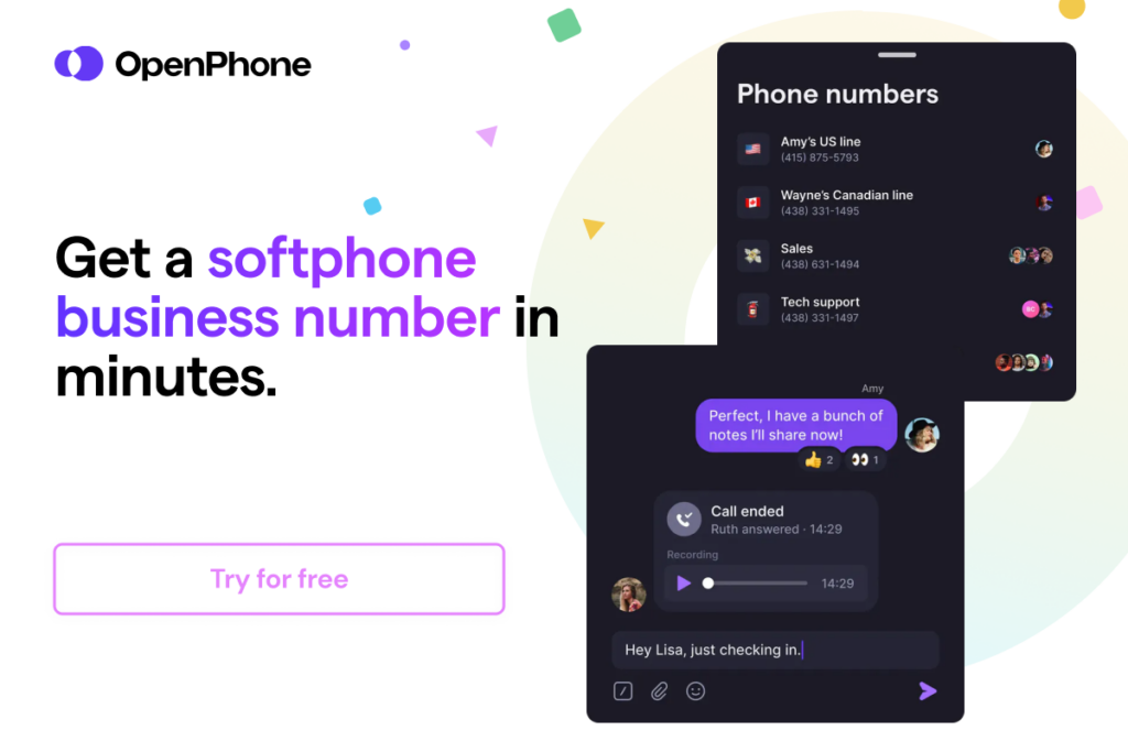 get a softphone business number with OpenPhone