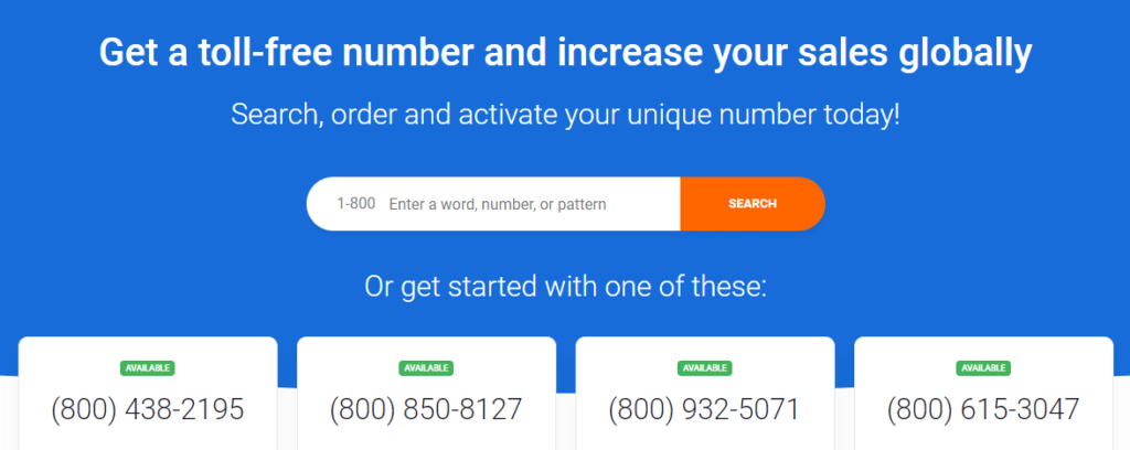 800.com toll-free number service provider