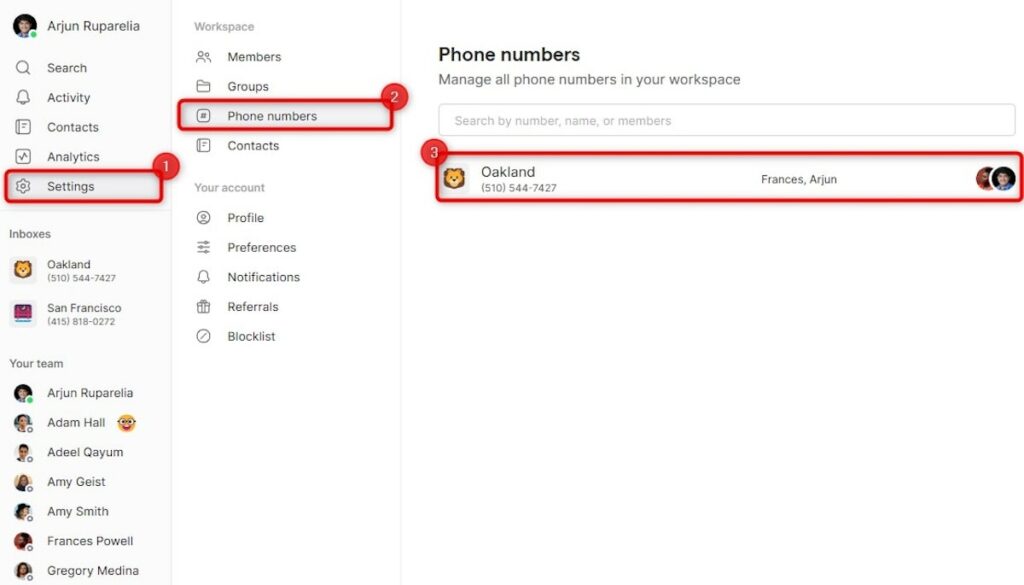 How to forward a text on Android: phone numbers settings
