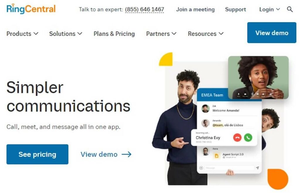 Softphone for business: RingCentral