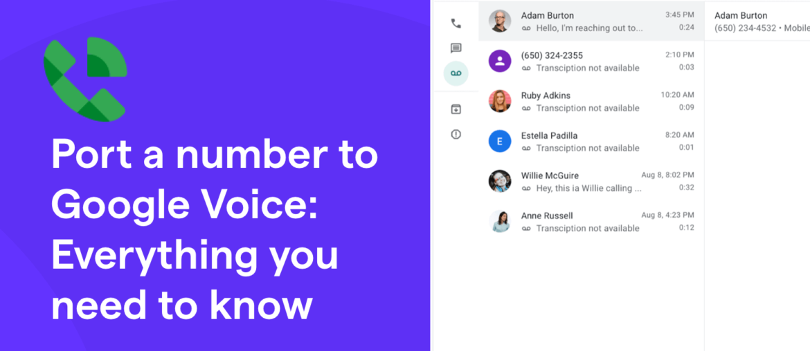 Port number to Google Voice