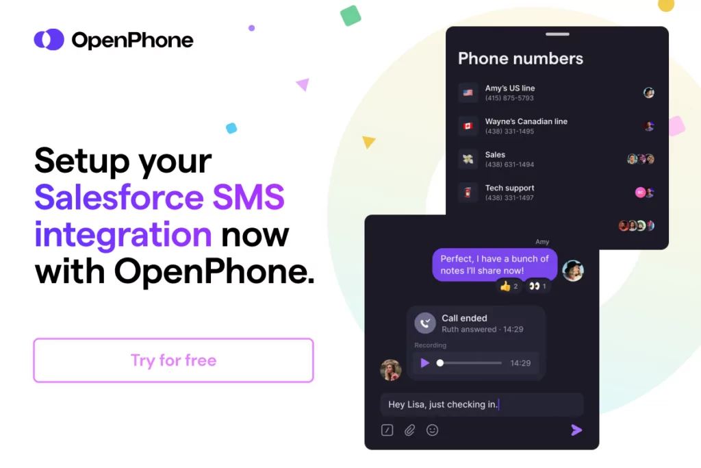 setup the Salesforce SMS integration with OpenPhone
