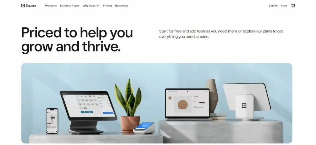 Small business software: Square