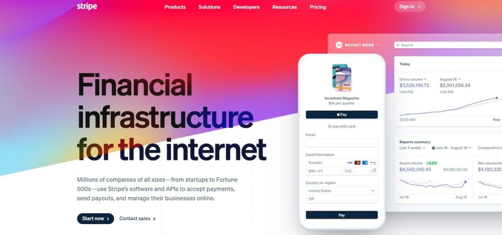 Small business software: Stripe