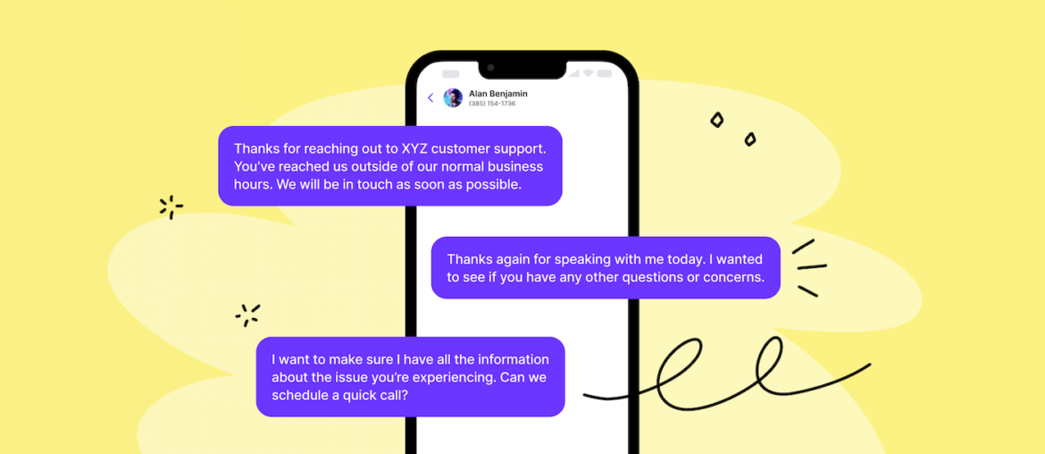 Customer service text examples