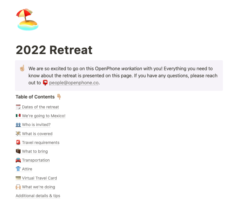 How to organize a retreat: retreat wiki providing vital information for attendants