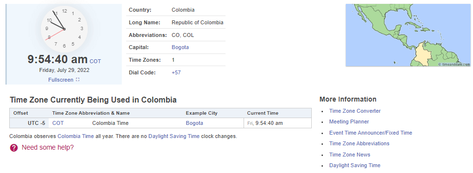 How to call Colombia from the US: time in Colombia to factor in calling from the US