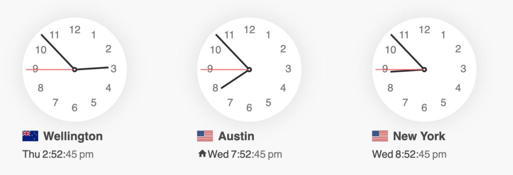 calling USA from NZ: time difference calling New Zealand compared to the EST and CST time zones in the US
