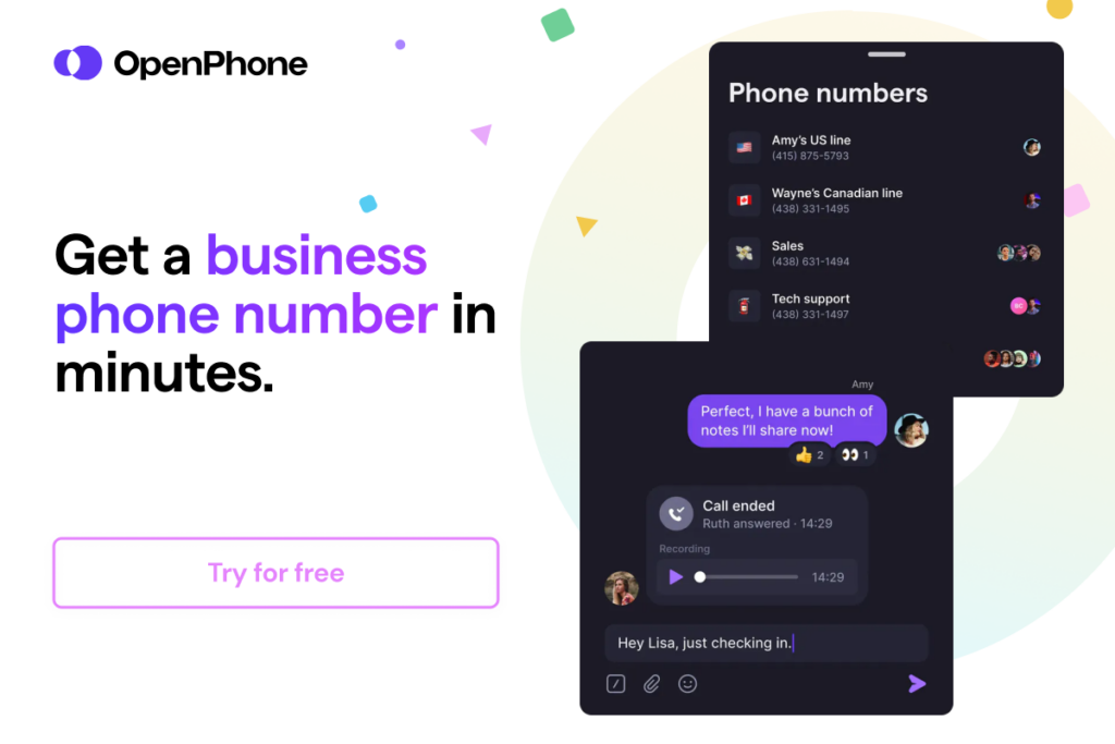 get a business phone number with OpenPhone