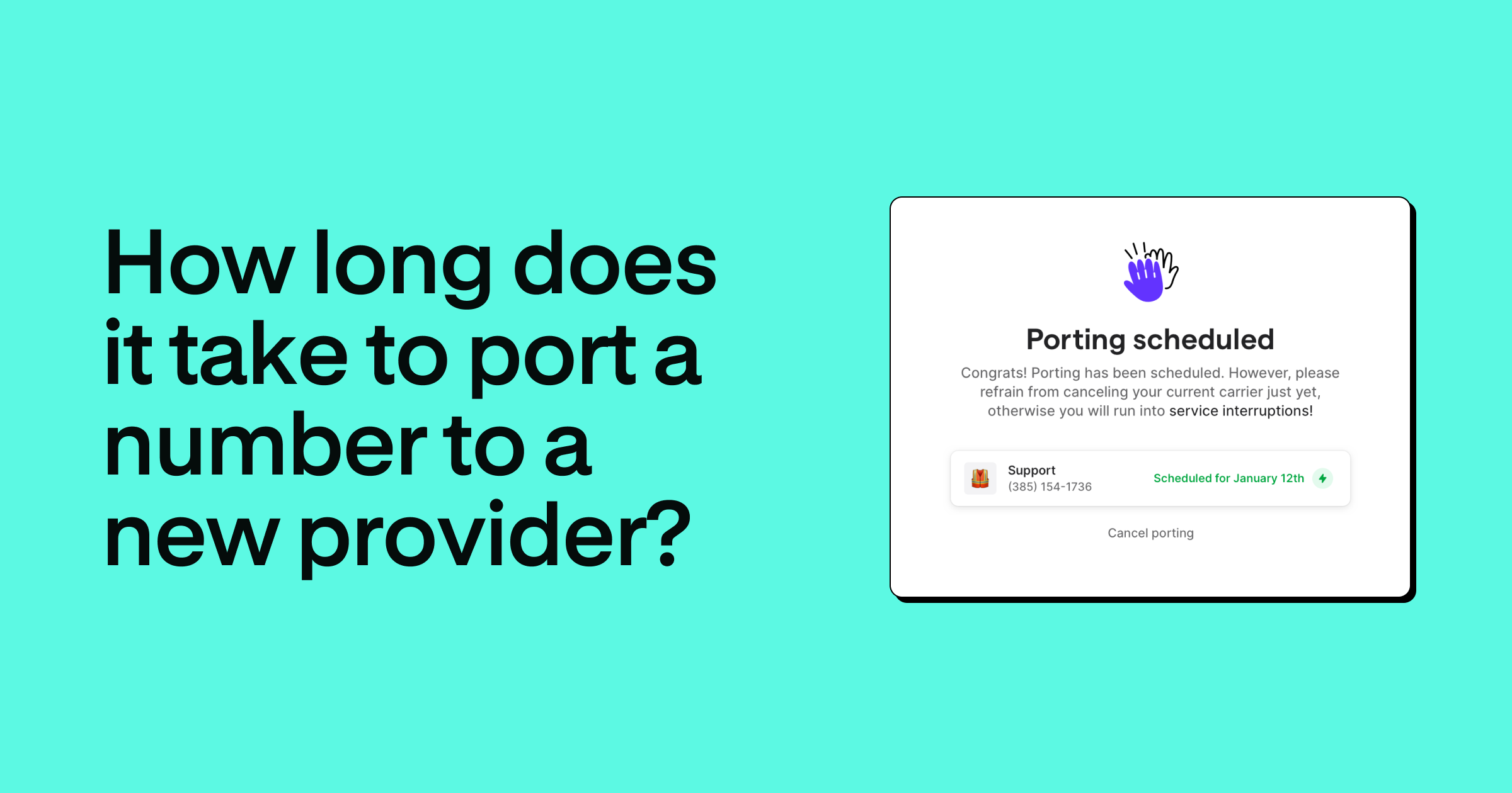 How long does it take to port a number to a new provider? - OpenPhone