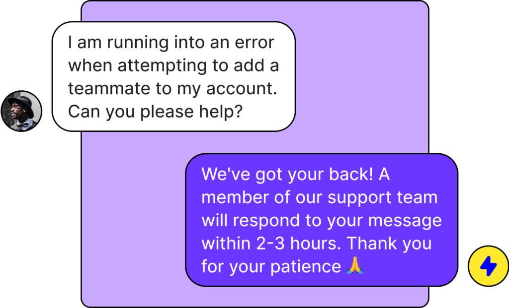Customer support auto-reply example