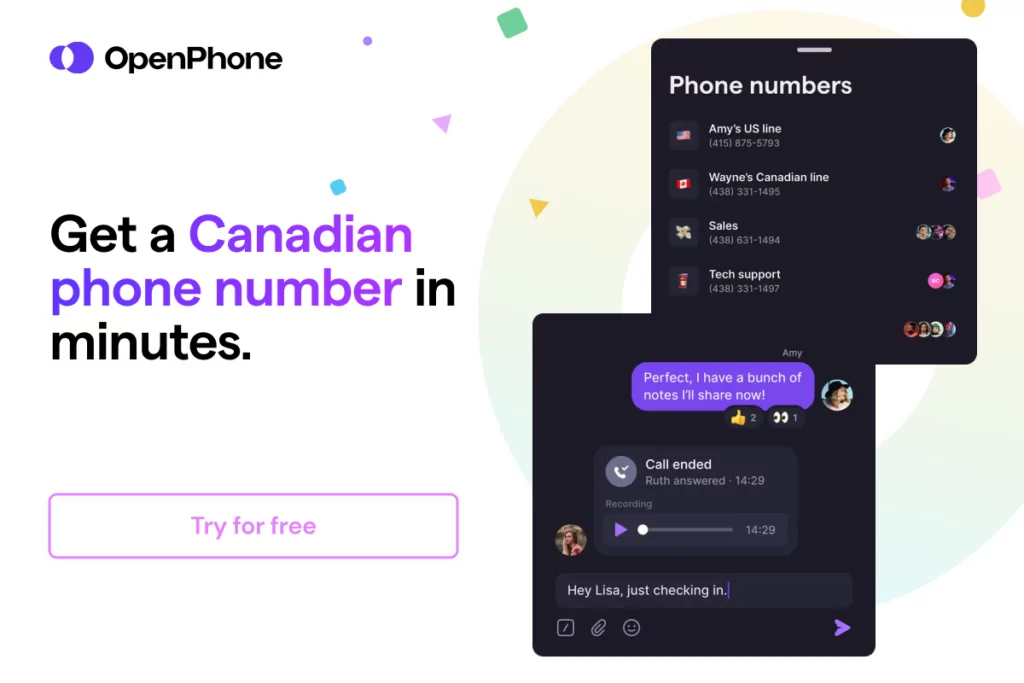 Get a Canadian phone number in minutes