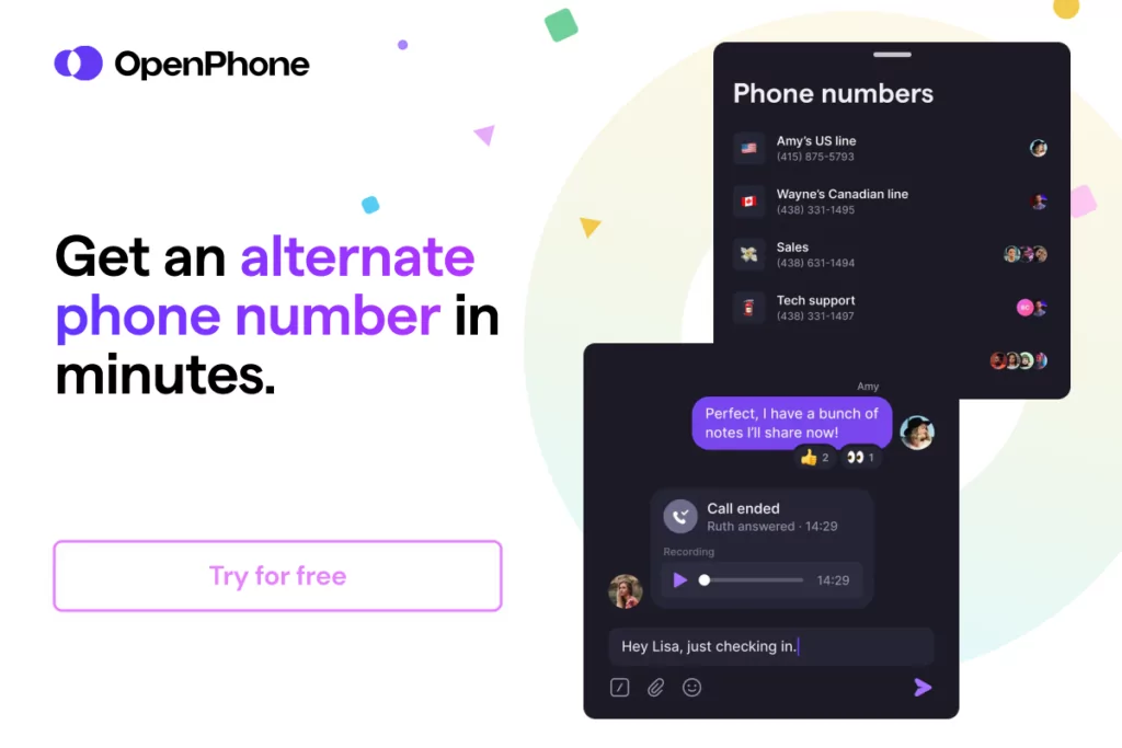 get an alternate phone number with OpenPhone