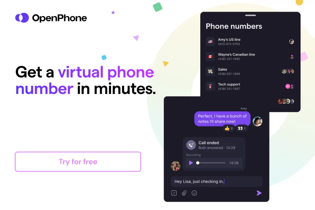 Get a virtual phone number with OpenPhone