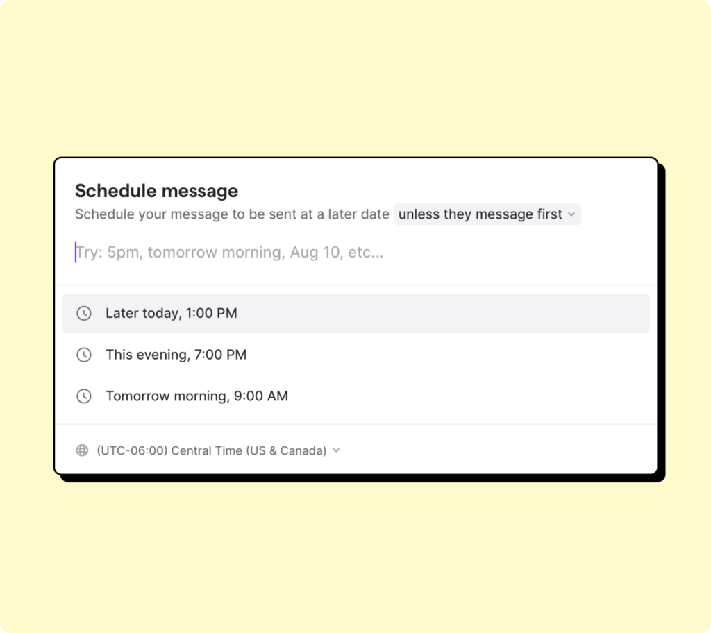 Schedule texts from your business number using OpenPhone