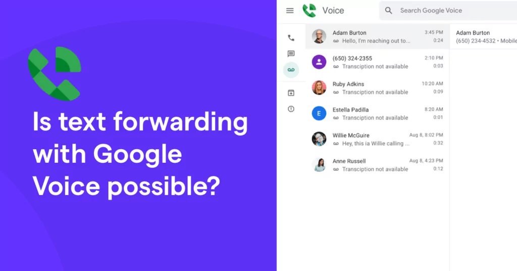 Google Voice text forwarding