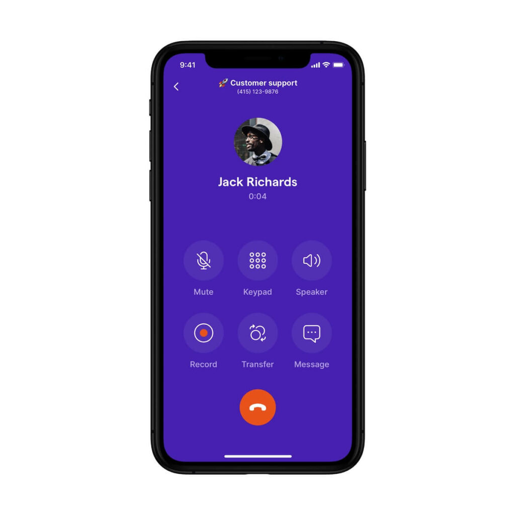 Pros and cons of WiFi calling: The OpenPhone mobile app's call screen