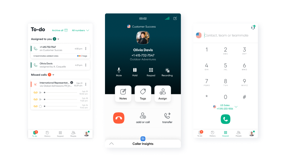 Best small business phone systems: Aircall mobile app