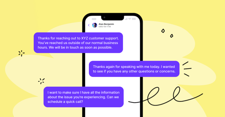 Customer service text examples