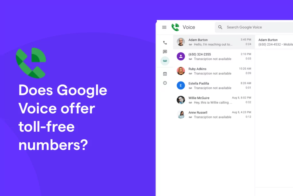 Google Voice toll-free numbers