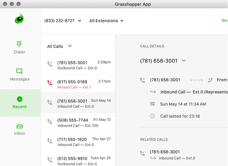 VoIP international calls: Grasshopper