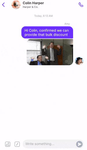 Texting a GIF from a US toll-free number using the OpenPhone mobile app