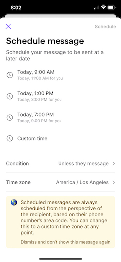 Schedule texts on iPhone: Adjust date and time for when a scheduled text on an iPhone will go out 