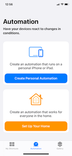 Creating a personal automation for scheduling texts on iPhone. 
