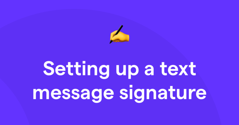 Setting up a text message signature