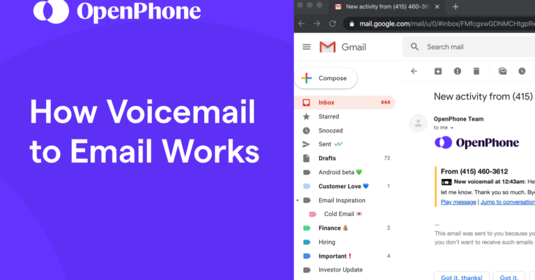 how voicemails to email works by OpenPhone