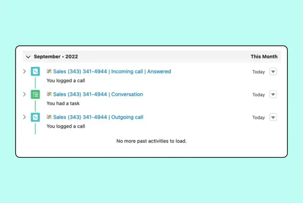 Salesforce logs with the OpenPhone Salesforce integration