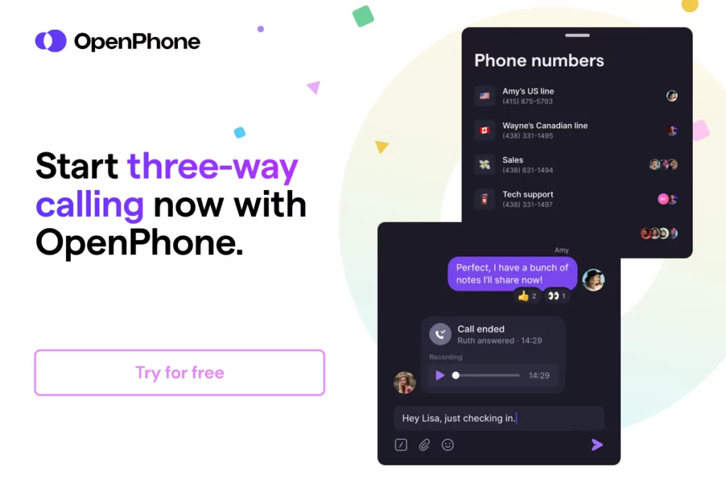 Start three-way conference calling with OpenPhone
