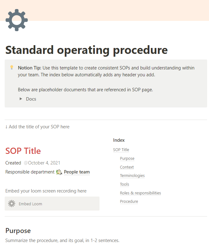 Small business customer service: SOP template.