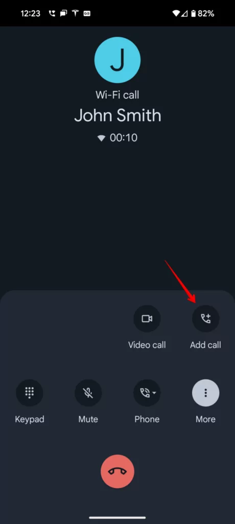 Three way call Android: Add call button Android