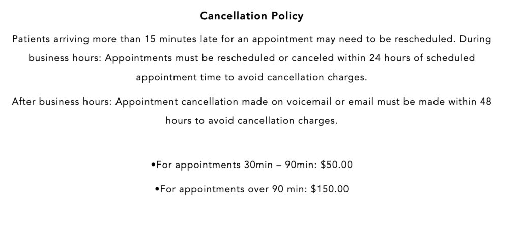 Bucktown Wicker Park Dental appointment cancellation policy