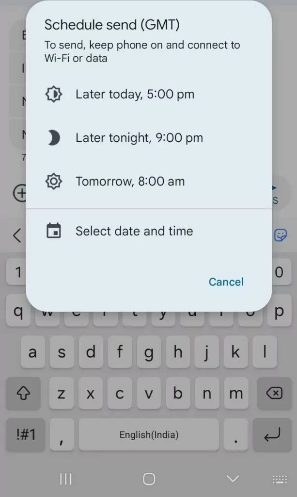 Scheduling text messages in the Google Messages Android app